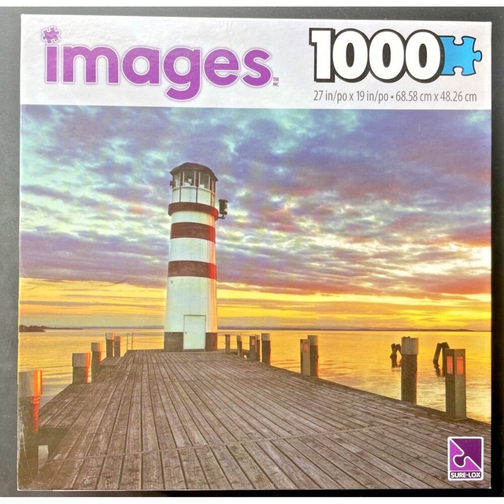 Sure-Lox Lighthouse At Sunset 1000pc Puzzle 27 X 19" New / Sealed